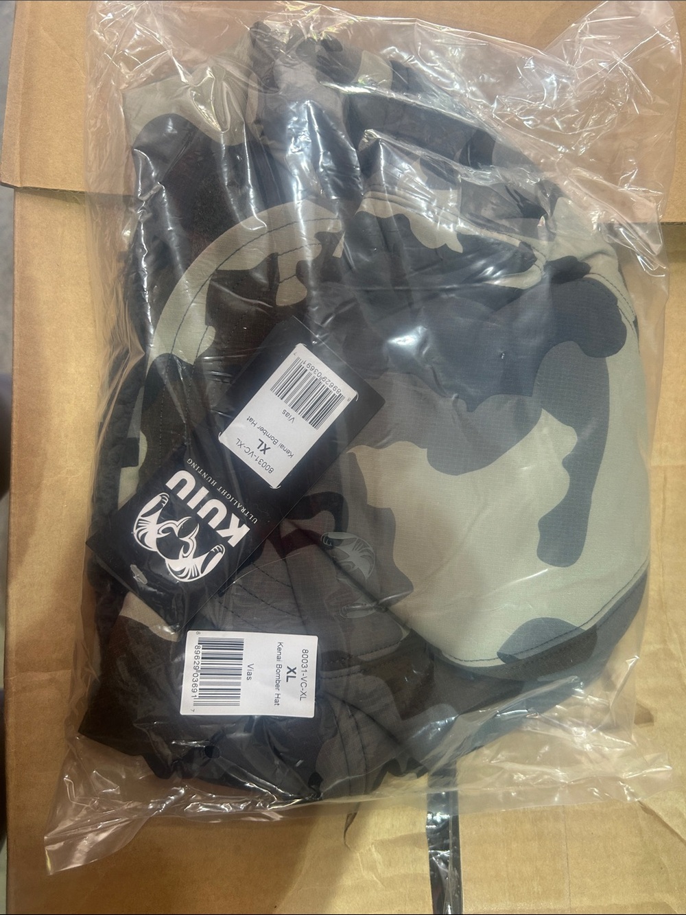 KUIU Camouflage Kenai Bomber Hat in Green and Black